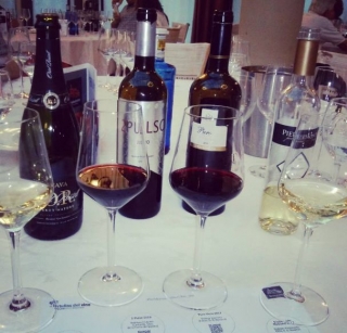 copas de vino con botellas